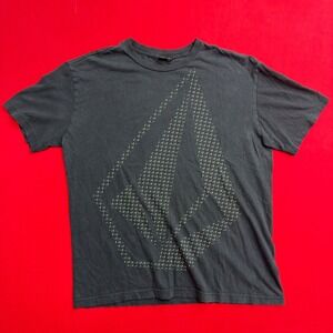 VTG Y2K Volcom Mens Stone Logo Graphic T-Shirt Black Short Sleeve Skate Large